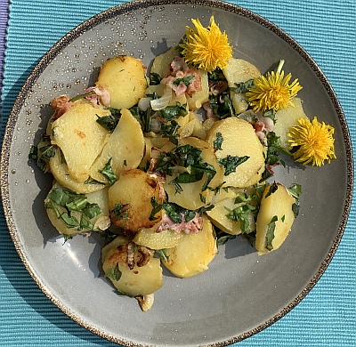 Bratkartoffeln mit L�wenzahn